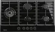 Technika 90cm Gas on Glass Black Cooktop - TGC9GLBK
