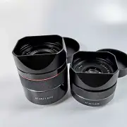 Square Metal Camera Lens Hood w/Cap For SAMYANG AF45mm F1.8/ 35MM F2.8 FE Lens8g