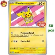 Lot 50 Pikachu Berkemeja Batik V4 Promo 190/SV-P Pink Flower Pokemon Indonesia