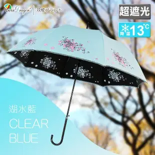 【雙龍牌】HANA黑膠宮廷傘直立傘自動晴雨傘(抗UV陽傘降溫防曬宮廷傘淑女傘直立傘A8027)