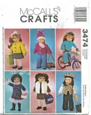 McCall's #3474 GOTZ WARDROBE 18" DOLL CLOTHES Uncut Sewing Pattern