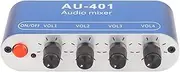 Mini Stereo Mixer,Compact Stereo Mixer Headphone Amplifier 4 in 1 Out Volume Adjustment 3.5mm Sound Selector Amplifier,for PC Laptop Headphone Speakers