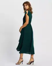 Atmos & Here Palini Midi Dress Forest Green Size 10 - NWT - RRP $89.99