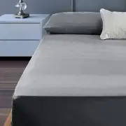 400TC Cotton Percale King Single Combo Set 50cm Wall Grey