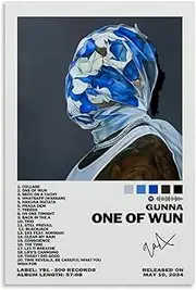 Gunna Poster One Of Wun Album Cover Poster Canvas Painting Wall Art Picture Home Decor Print For Bedroom Living Room Dorm Study Bar Office 12x18inch(30x45cm)