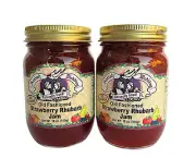 All Natural Old Fashioned Strawberry Rhubarb Jam 18 Ounces (Pack of 2)