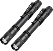 LED Pen Light Flashlight Small Mini Flashlight Pocket Light Penlight with Clip Compact Torch for Inspection Work and Repair, 2 Packs