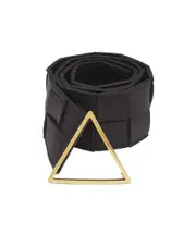 Bottega Veneta Woven Triangle Buckle Belt 90,80,70,75 Black