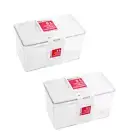 2 x Clear Storage Container With Hinged Lid Kitchen Pantry Organiser Box 5L