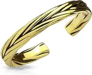 [FIFTH CUE] Double Braided Adjustable Rhodium Plated Brass Finger Mid-Ring or Toe Ring - Choose Color