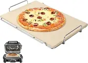 OG900 Pizza Stone with Rack for Ninja Woodfire OG800/OG900 Series XL Grill Accessories, Rectangle Baking Stone for Ninja OG850 OG951 OG952 Pro Connect XL Grills, Pizza Accessories for Pizza Oven