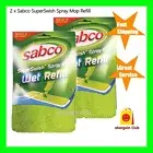 2 x Sabco SuperSwish Spray Mop Refill - Microfibre Pad, Machine Washable eBC