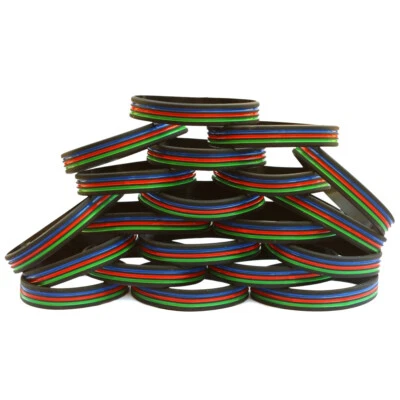 20 of Triple Stripe Wristbands - Bracelets with The Thin Blue, Red, Green Line