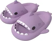 [ChayChax] Boys Girl Cloud Shark Slides Non-Slip Novelty Open Toe Sandals Extremely Comfy Cushioned Thick Sole Cute Cartoon Shower Slippers Indoor & Outdoor