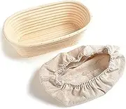 Oval Bread Proofing Basket Rattan Banneton Brotform Sour Dough with Linen Liner Bread Proofing Baskets