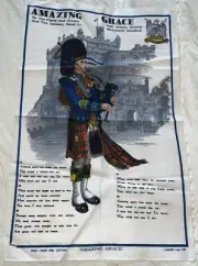 new 100% linen tea dish hand Towel Kitchen AMAZING GRACE ROYAL SCOTS DRAGOON