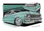 Classics XM XM WAGON DYNASTY GREEN A2 FRAMED PRINT (FT271)