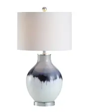 JONATHAN Y Mia 27in Glass Metal LED Table Lamp