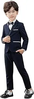 [Kromoc] Boys' One Button Suit 3-Piece Notch Lapel Jacket Vest Pants Tuxedos for Formal Prom