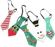 [UTHCLO] 5pcs Christmas Tie Holiday Festive Snowflake Christmas Neckties Christmas Ribbon Burlap Boys Christmas Bow Tie Red Ties for Men Ties Fun Ties for Men Glitter Paper