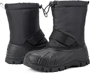 [Azooken] Children's Winter Shoes Boys Girls Warm Lined Winter Boots Snow Boots Outdoor Non-Slip Boots 28-40, black, 34 EU