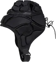 GOOHOCHY Rugby Hockey Goalkeeper Helmet Ice Hockey Goalie Helmet Soft Helmet Rugby Headguard Scrum Helmet Scrum Caps Rugby Football Helmet Gear Black Eva