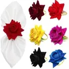 6Pcs DIY Rose Napkin Holder Simulation Napkin Buckle Table Decoration