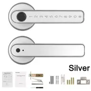 OZNALA Smart Fingerprint Door Lock Electronic Handle Digital Password Bluetooth Key APP(Silver)