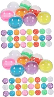 QUMIIRITY 2sets Vending Machine Balls Translucent Raffle Drawing Toys Openable Game Balls Safe Plastic Party Game Balls 50pcs*2