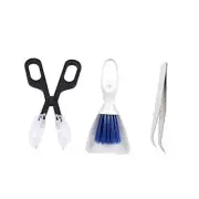 Tiny Cleanning Broom, Scooper Feeding Tool,Mini Dustpan and Brush, Stainless
