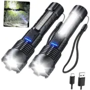 Flashlights High Lumens Rechargeable 2 PCS, 1,000,000 Lumens Led Medium -2pcs