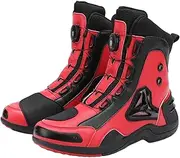 Short Ankle Leather Motorbike Boots for Men Motorcycle Boots Protective Shoes for Riders, Crash Protection Protective Comfortable Racing Touring Sports Safety,40,B
