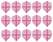 5 Sets Harrows Dimplex Standard Dart Flights - Ships Tracking - Pink Union Jack
