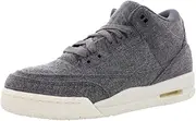 [Jordan] Nike Kids Air 3 Retro Wool Bg Dark Grey/Dark Grey Sail Basketball Shoe 6 Kids US