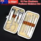 10PCS/Set Stainless Steel Manicure Nail Kit Pedicure Grooming Clippers Tools AU