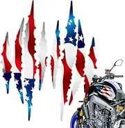 Car Claw Decal,US Flag Tattered Car Decal Sticker | US Flag Car Tattered Sticker 2 Pack Decals Flag Decal Vehicle Decals Permanents Outdoor for Bumper