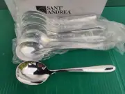 set of 12 Oneida V023SRBF Sant Andrea Mascagni Silverplate Round Bowl Soup Spoon