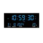 Digital Large Wall Clock Alarm Temperature Date Calendar Display 8 Sets of Alarm