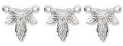 Drop, 100 MATTE Silver Plated 10x10mm Maple Leaf Drop Connectors *