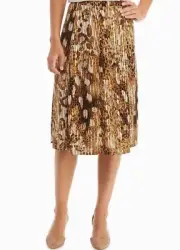 Alfred Dunner Petite Womens Skirt PM Elastic Waist Animal Print Striped New $56
