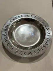 Wilton Vintage Amenable RWP Pewter Plate New, ABC, 123 9” Bowl Plate. Awesome!