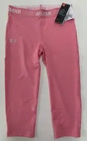 Under Armour Girl's HeatGear Armour Capris 3/4 Leggings 1332720 691 Pink S M XL