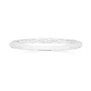 Silver 70x5mm Engraved Bangle