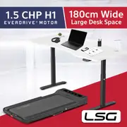 LSG Nimbus Walking Pad Treadmill + ErgoDesk Automatic Standing Desk 1800mm (White)