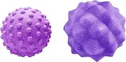 Full Purpose Massage Ball Set: Relieve Pain with Trigger point Balls, Spike Ball for Foot, Deep Tissue Plantar Fasciitis Relief|Small Pressure Point Ball for Shoulder&Back Muscle Relief (Purple)