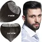 150% Mens Toupee Replacement System Wig Micro Thin Skin PU Afro Curly Wavy Wig G