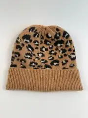 Aerie Unique Women Very Soft Stocking Hat Leopard Print Multicolor One Size NWT
