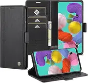 GoshukunTech for Samsung Galaxy A51 Case,for Galaxy A51 Wallet Case,Flip Leather Wallet Cover with Card Holder Cash Pocket Magnetic Closure[ Black ]