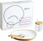 KINTO BONBO Kids 4pcs Set Spoon Fork Plate Straw Cup Yellow 26387 Baby JAPAN