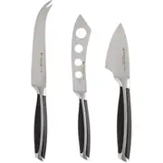 3pc Maxwell & Williams Stanton Steel Cheese Knife Slicing Set Straight Edge BLK